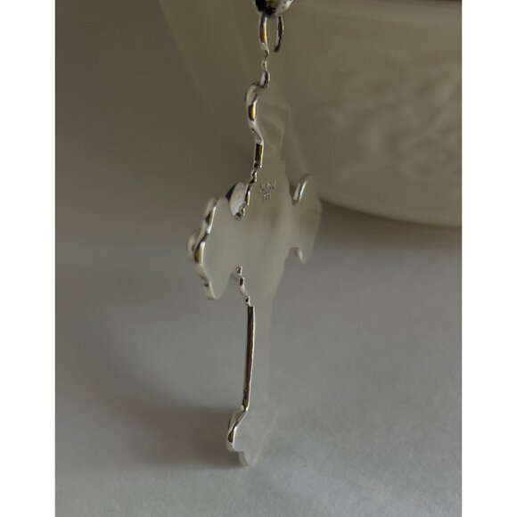 Oval Amethyst Cut Gemstone Cross 925 Sterling Silver - Picture 11 of 16